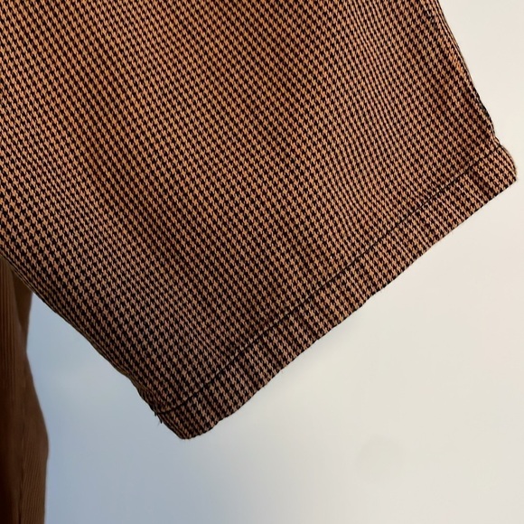 Retro Minimalist Houndstooth Pants 4 Edgy Rust Black Alt Trouser ASOS Zip Mod - Picture 7 of 16